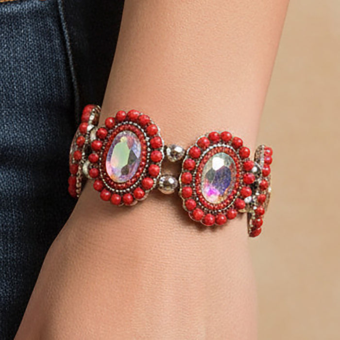 74900 - Western Beaded Bracelet - Red