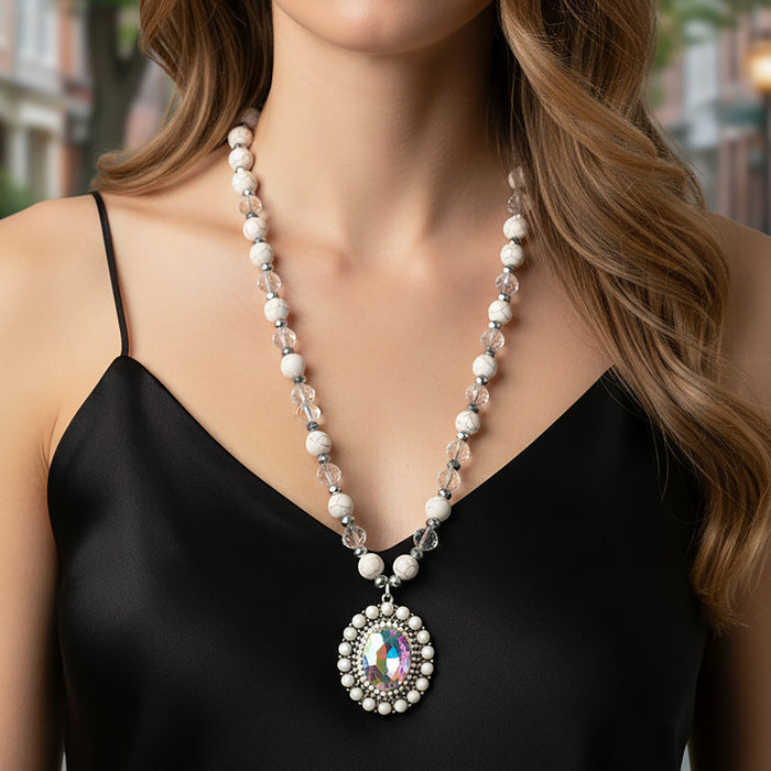 92394 - Western Pendant Necklace - Ivory