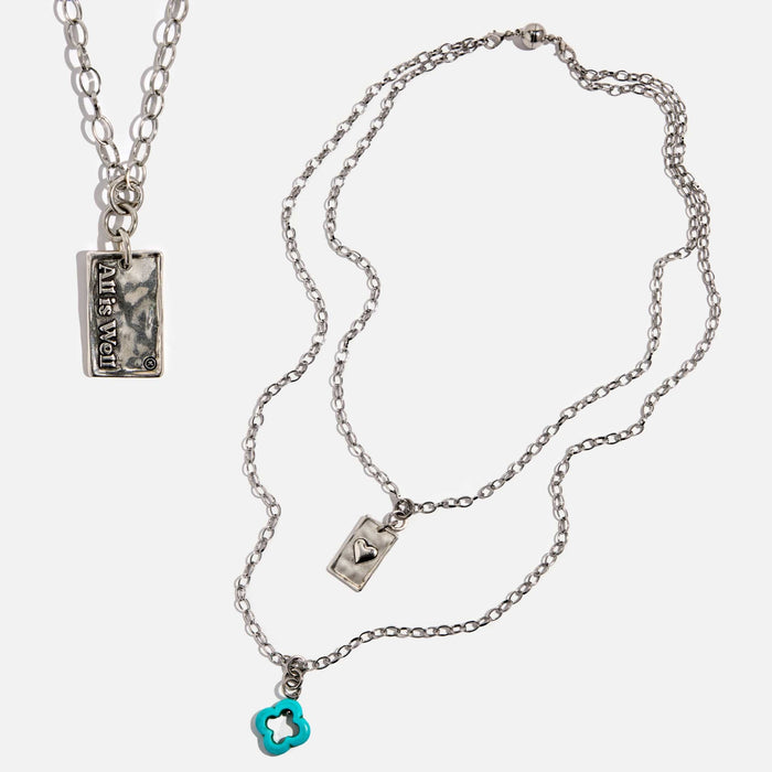 Silver / Howlite Clover