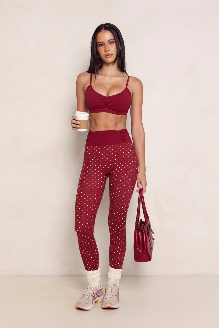 Astoria Ruched Socks - Merlot/Cream