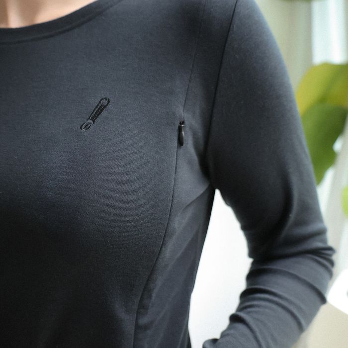 Breastfeeding T-Shirt Long Sleeve Black
