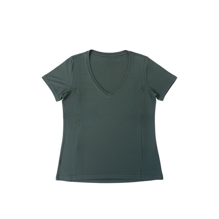 Breastfeeding T-Shirt V-Neck Forest Green