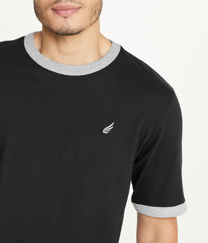 Brooklyn Laundry Men's Contrast Color Embroidery Ringer Tee