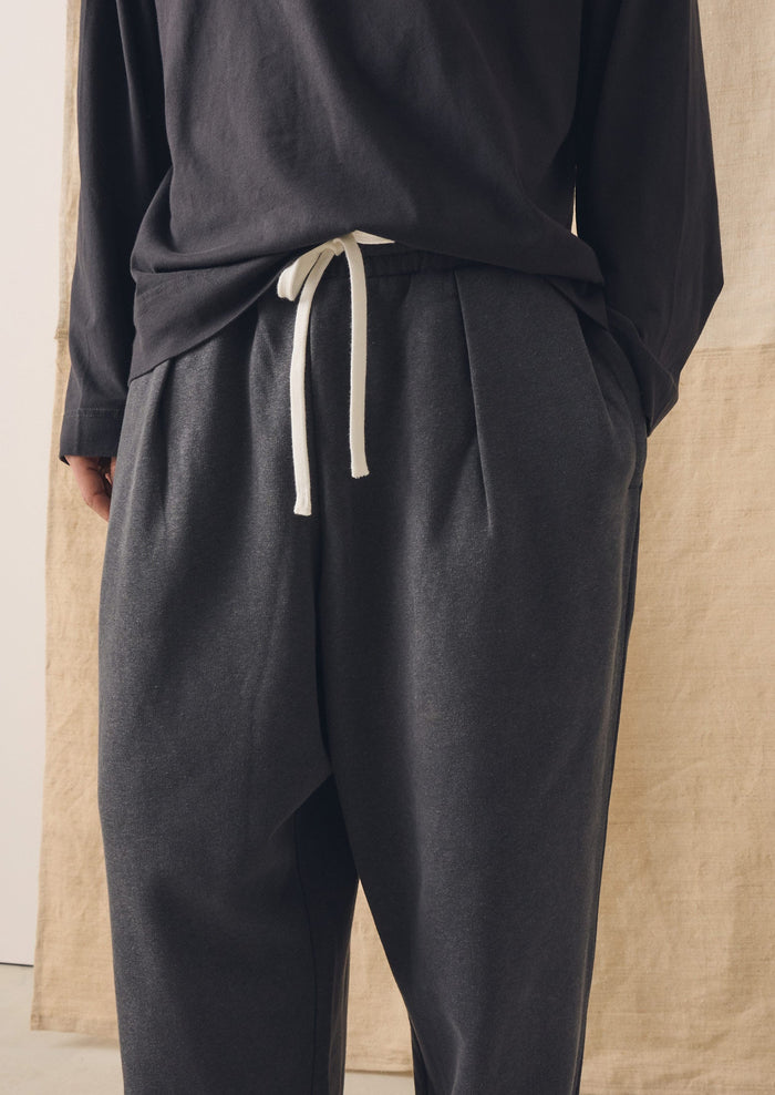 Brushed Cotton Hemp Lounge Trousers | Charcoal