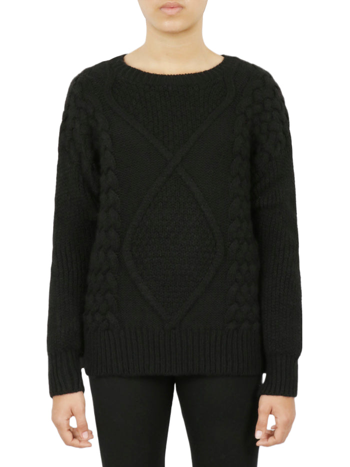Cable Knit Cropped Pullover Sweater