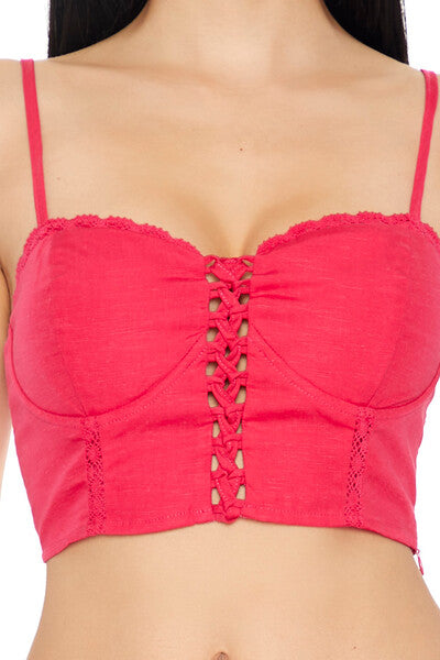Crisscross Bustier Cropped Cami