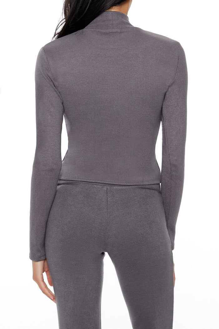 Cropped Mock Neck Top