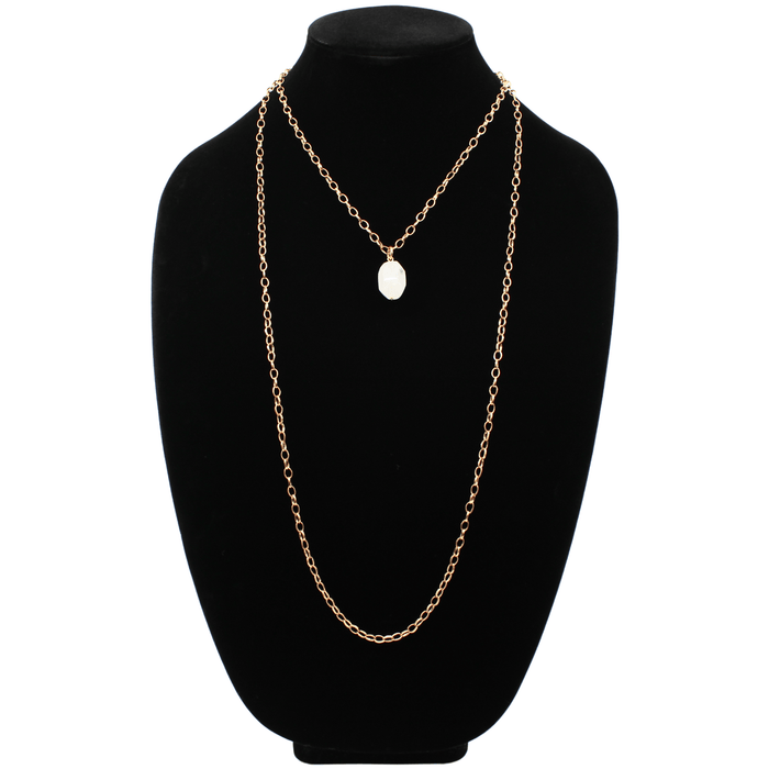 Crystal Quartz Layering Chain Necklace