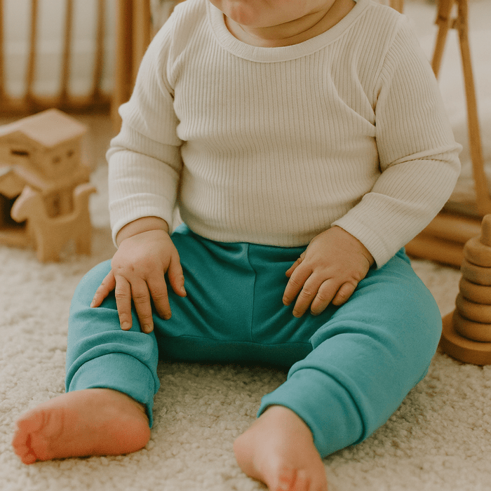 Baby cuffed pants | vintage aqua finn + emma