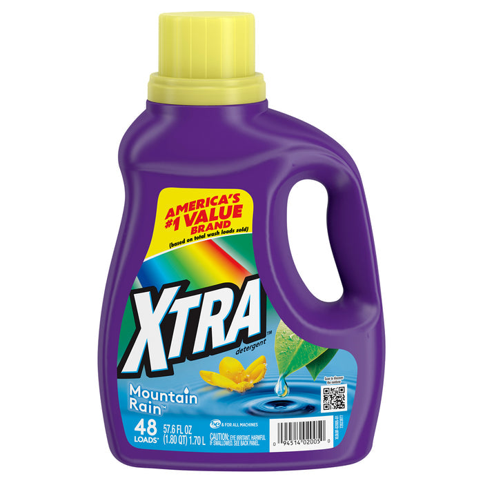 Detergente líquido para ropa XTRA Mountain Rain, 48 cargas, 57.6 onzas líquidas
