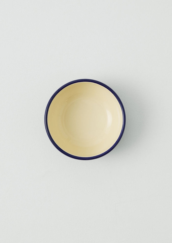 Enamel Picnic Bowl | Cream/Blue