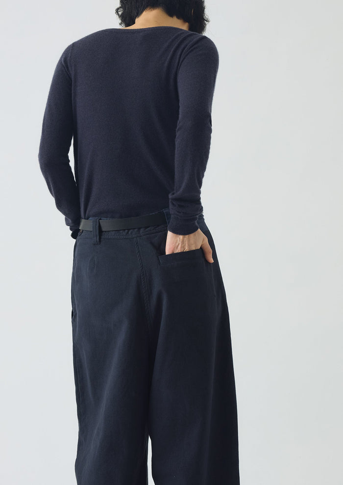 Fine Wool Cashmere Sweater | Dark Navy