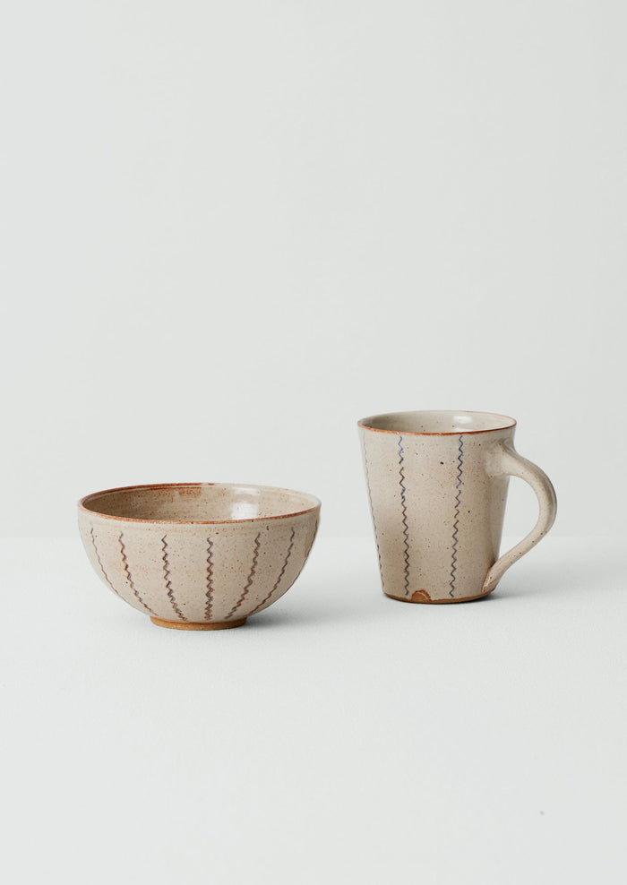 Gilliflower Pottery Zig Zag Bowl | Cream