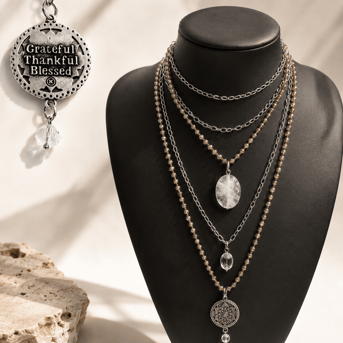 Silver / Beige Crystal