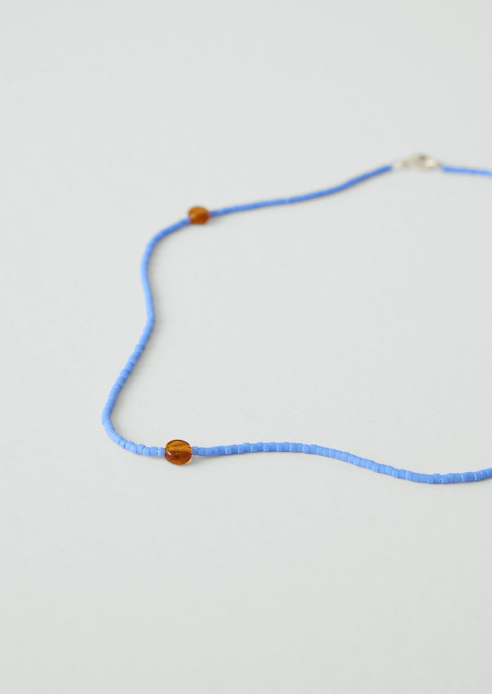 Helena Rohner Glass Beaded Necklace | Cornflower Blue
