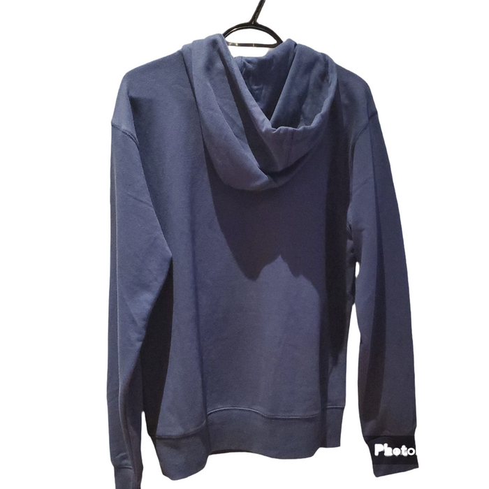Hoodie new balance bleu gris logo rouge