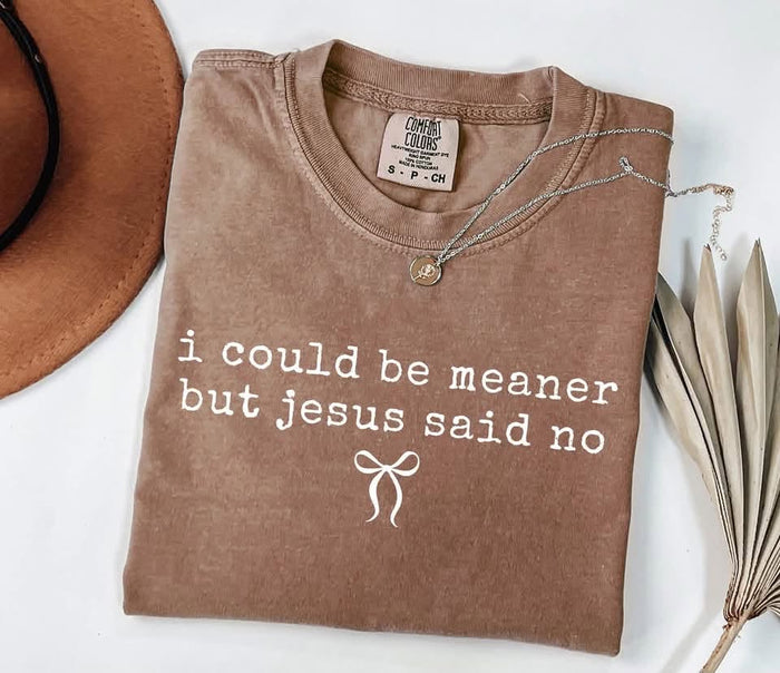 I Could Be Meaner But Jesus Said No Comfort Colors Tee