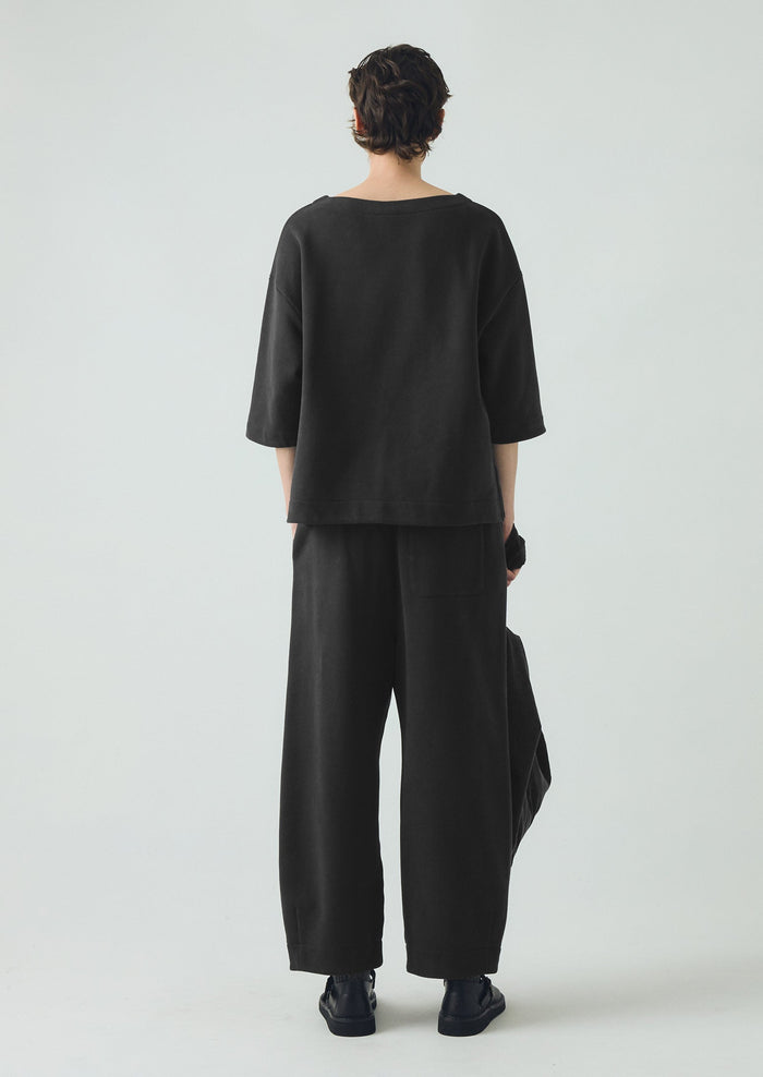 Jersey Barrel Leg Trousers | Black Pepper