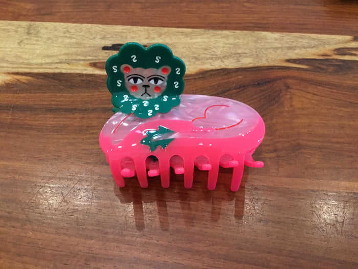Lion Pink Hair Claw Clip