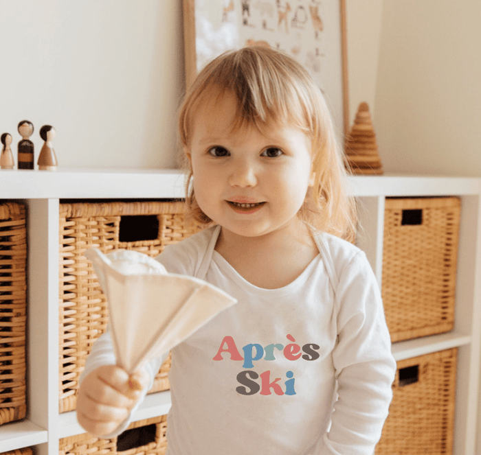 Baby long sleeve graphic bodysuit | apres ski finn + emma