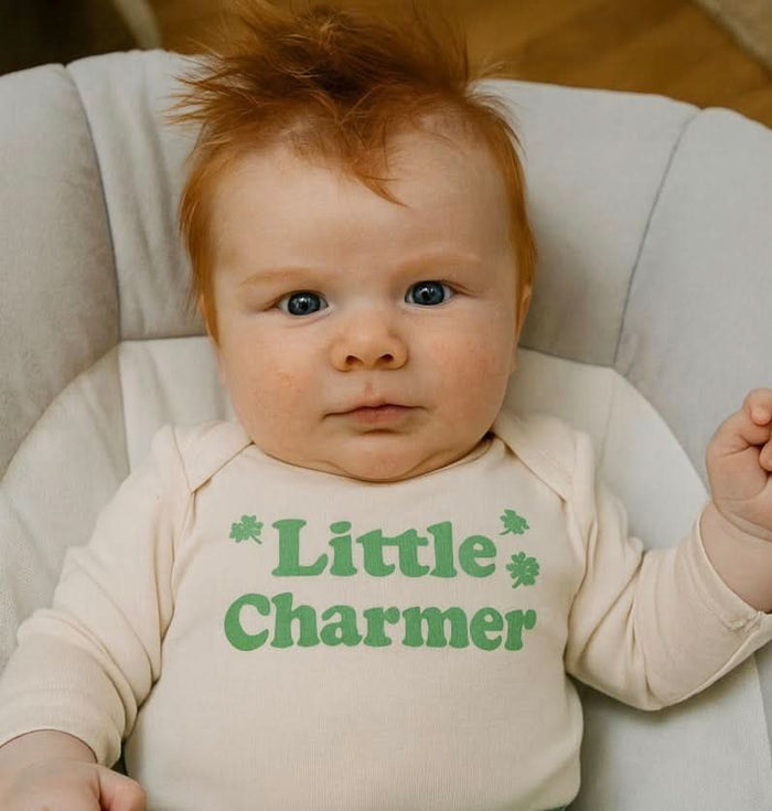 Baby long sleeve graphic bodysuit | little charmer finn + emma