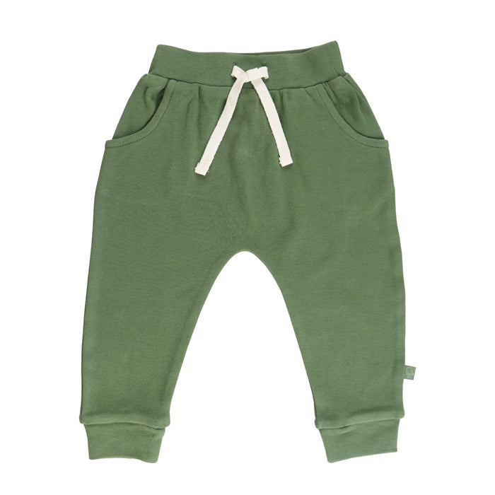 Baby lounge pants | basil green finn + emma