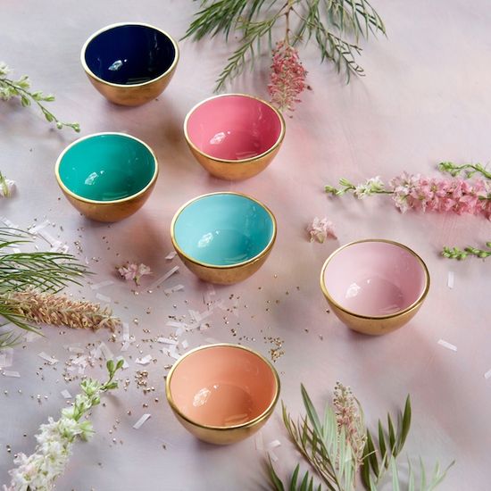 Multi-Colored Gold Bowls