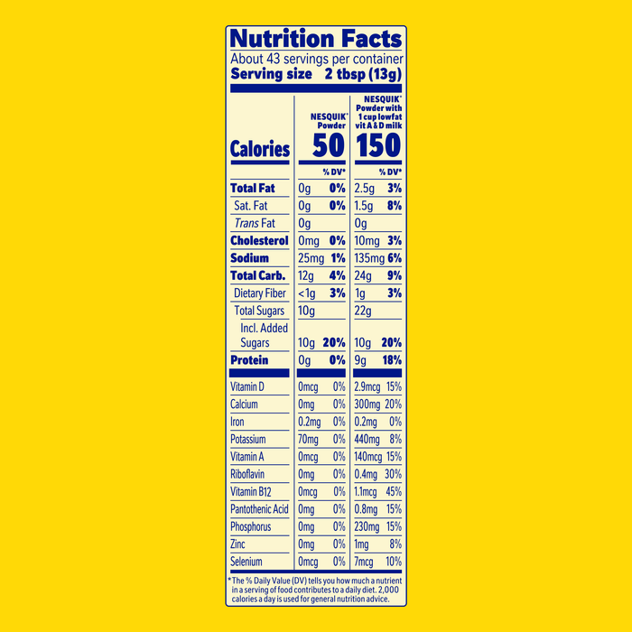NESQUIK Chocolate Flavor Powder bote de 20.1 oz