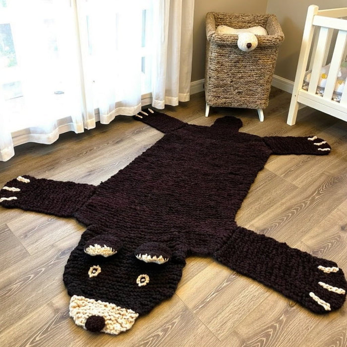 Baby Organic Wool Play Mat + Nursery Rug | Brown Bear finn + emma