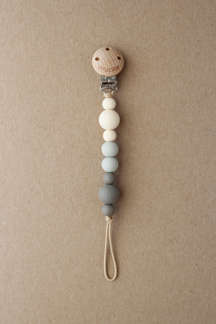 Baby Pacifier Clip - Kira | Onyx littleCHEW
