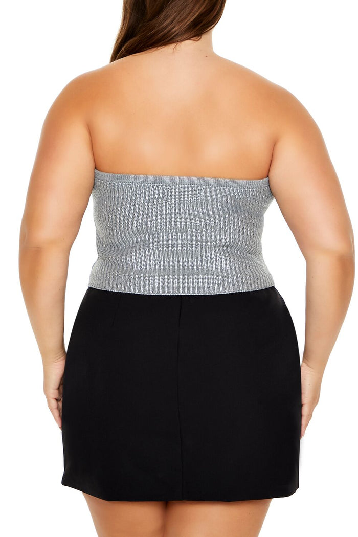 Plus Size Metallic Tube Top