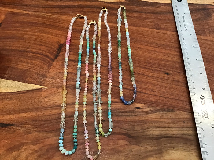 Rainbow gemstone necklaces