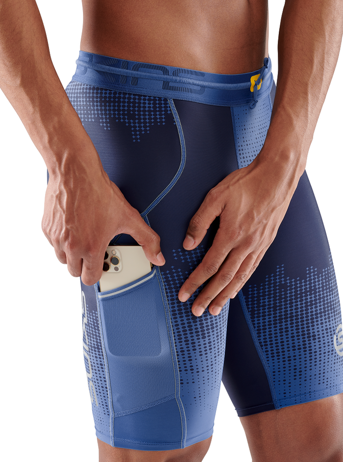 SKINS Men's Compression Half Tights 3-Series - Dot Fade Blue