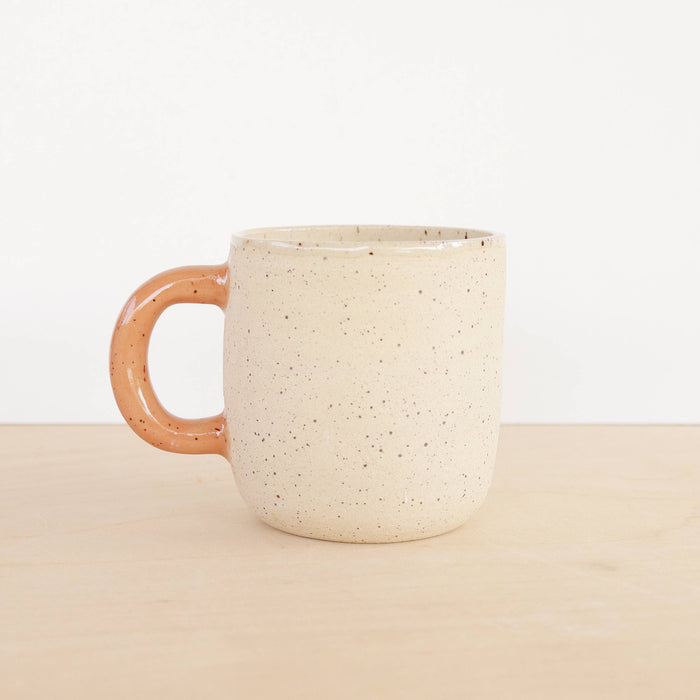 Speckled Ceramic Mug Orange Handle