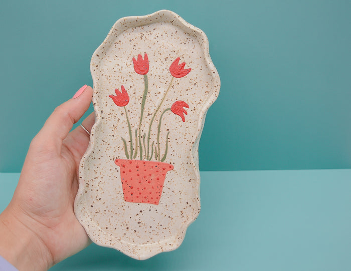 Speckled Flower Pot Plate