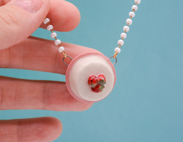 Strawberry Cake Necklace