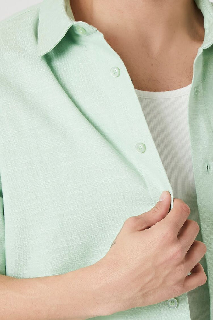 Textured Curved-Hem Shirt