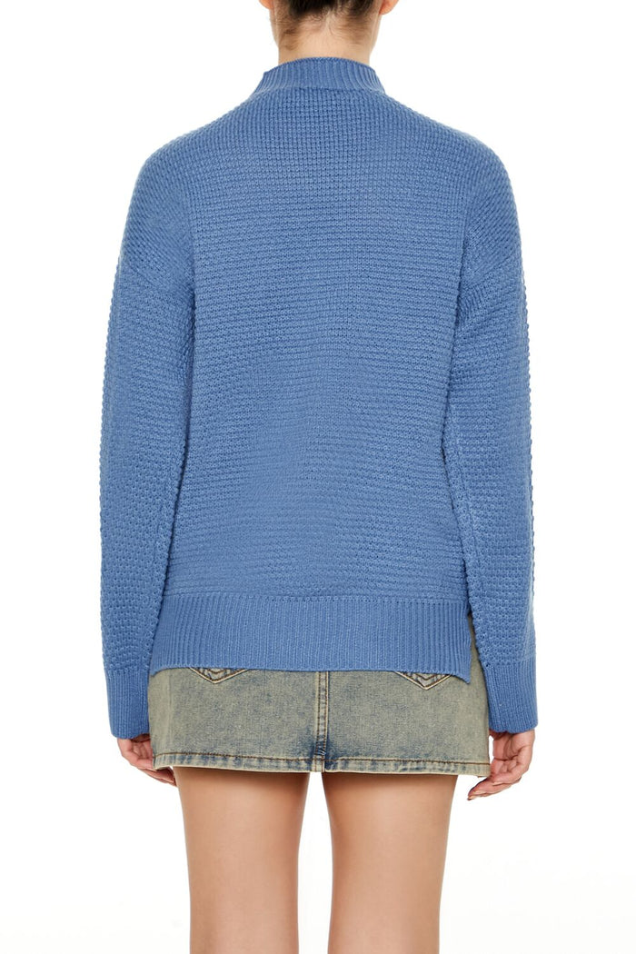 Textured Mock Neck Sweater