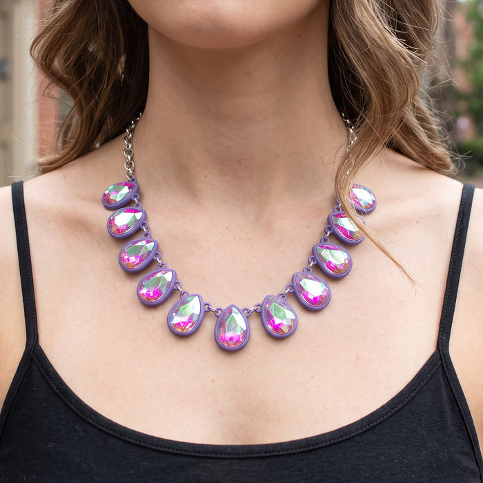 12102 - Crystal Necklace - Purple