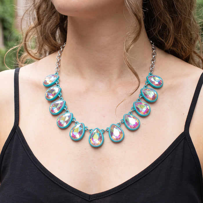 12102 - Crystal Necklace - Turquoise