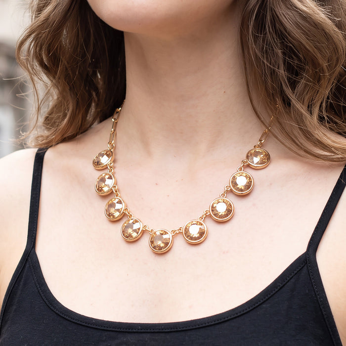 12103 - Crystal Necklace - Gold