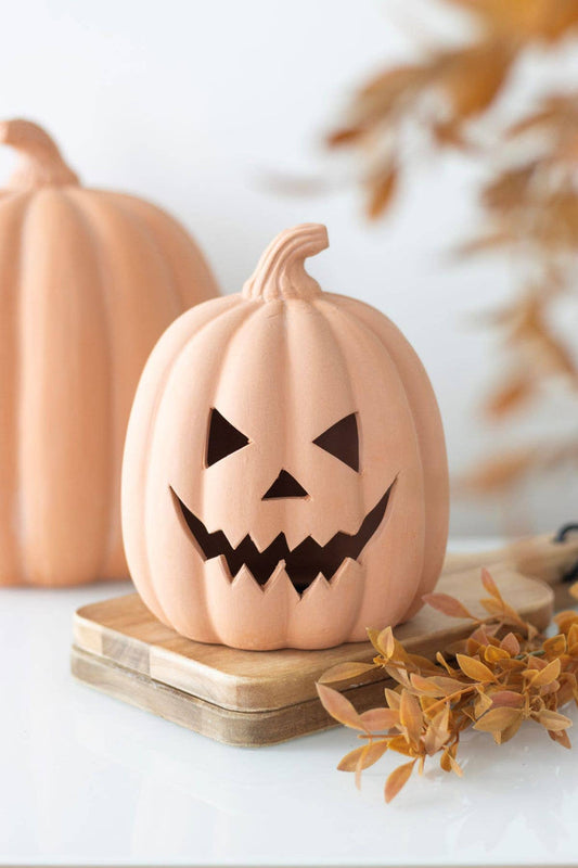 15cm Terracotta Halloween Pumpkin Decoration