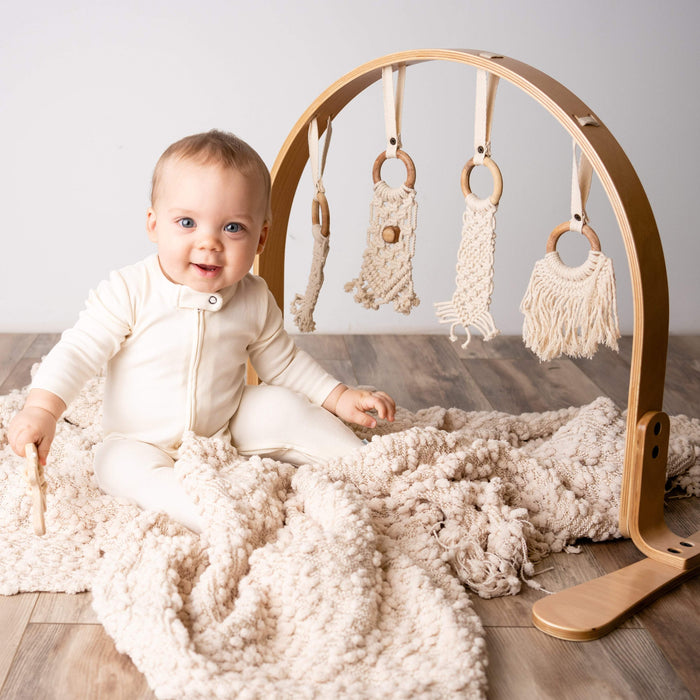 Baby 2 pc. zipper footie set | ivory & heather grey finn + emma