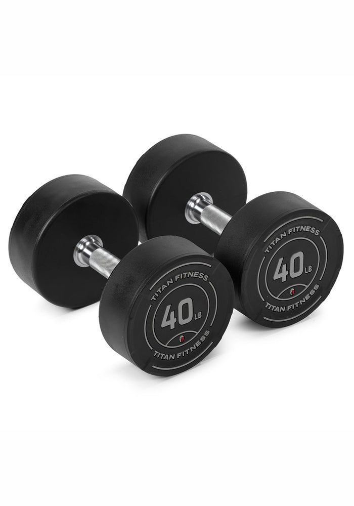 40 LB Pair Round Urethane Dumbbells