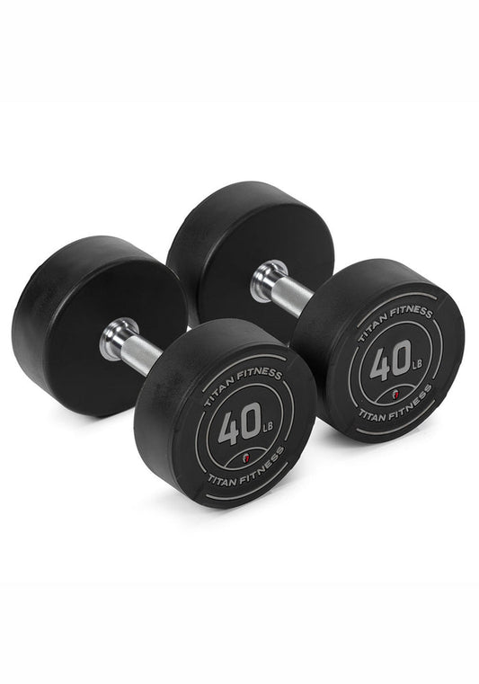 40 LB Pair Round Urethane Dumbbells