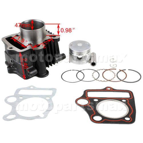 47mm Cylinder Piston Pin Ring Gasket Set Kit for 70cc ATVs and Dirt Bikes