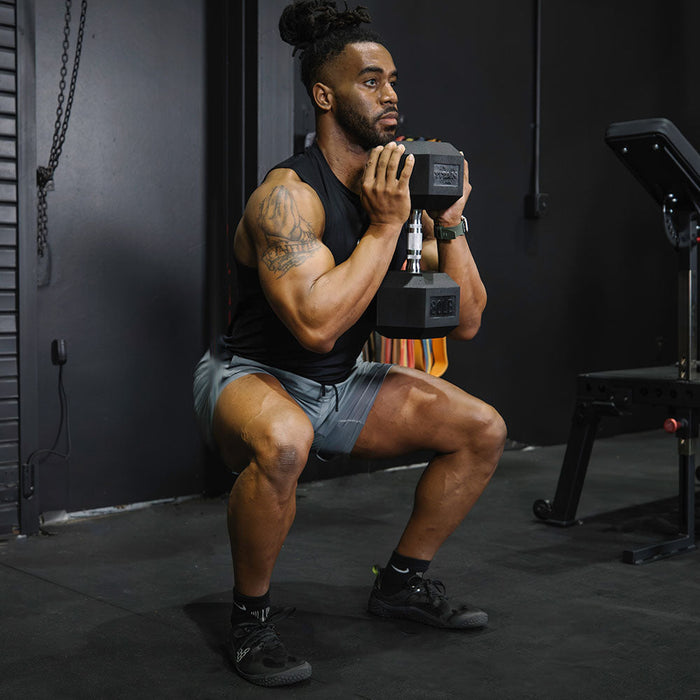 50 LB Pair Rubber Hex Dumbbells