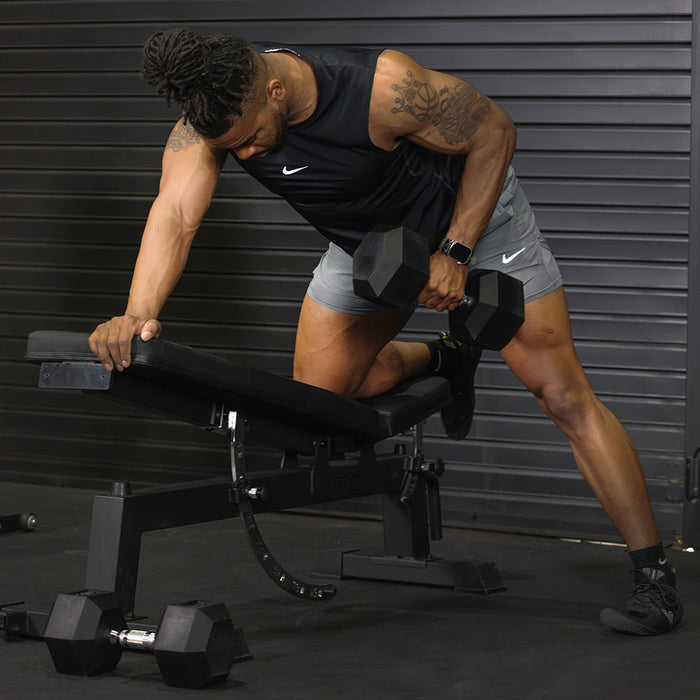 50 LB Pair Rubber Hex Dumbbells