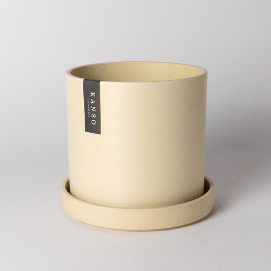 7" & 4" Signature Planters & Saucer | Earth Tones: Tatami Sand / 7" Only