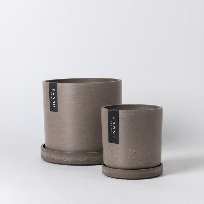 7" & 4" Signature Planters & Saucer | Earth Tones: Tatami Sand / 7" Only
